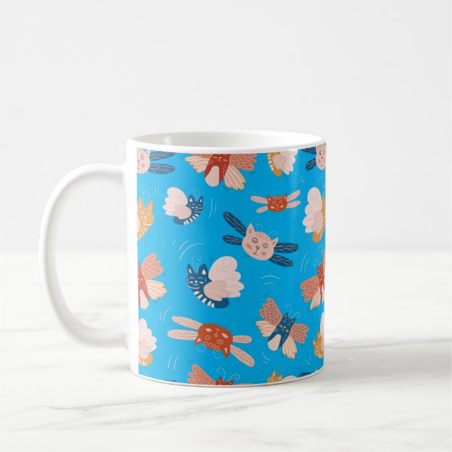 Caneca De Café Padrão de gatos de anjo (Esquerda)