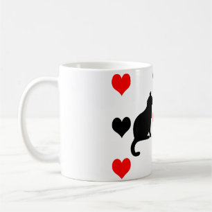 Caneca De Café Padrão de gatos e corações