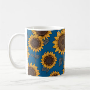 Caneca De Café Padrão de girassóis bonitos