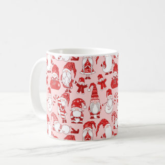 Caneca De Café Padrão de Gnome de Natal Rosa e Biscoito