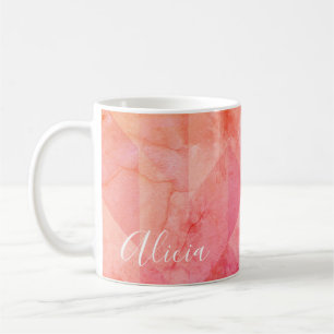 Caneca De Café Padrão de gradação laranja cor-de-rosa, texto de n