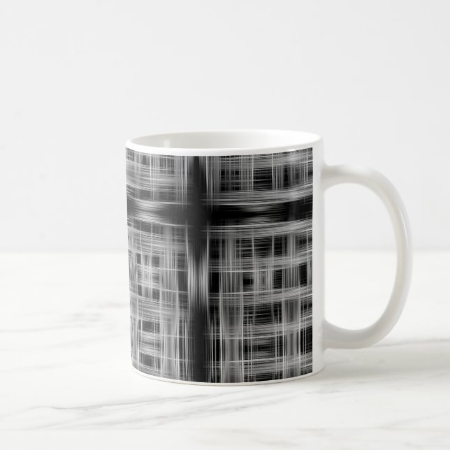 Caneca De Café Padrão de grade preto e branco (Direita)
