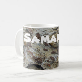 Caneca De Café Padrão de grão de madeira derivada com o nome Wood
