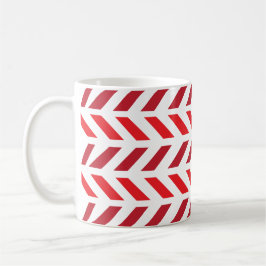 Caneca De Café Padrão de Grelha Vermelha Chevron Zigzag