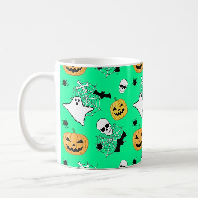 Caneca De Café Padrão de Halloween (Esquerda)