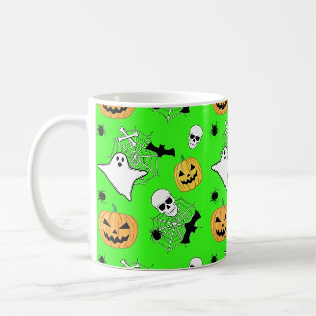 Caneca De Café Padrão de Halloween (Esquerda)