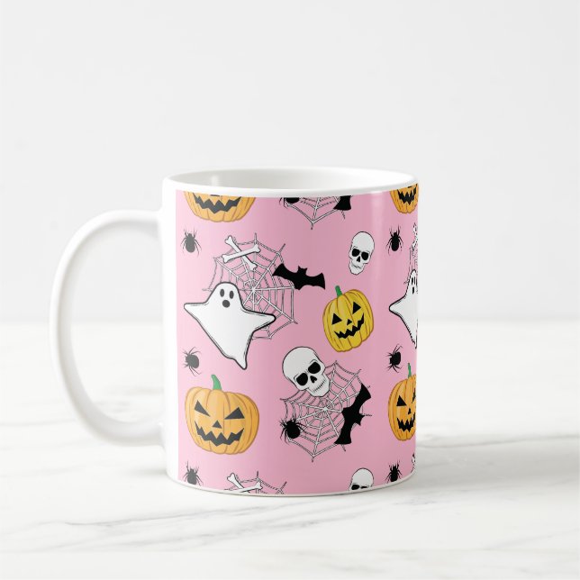 Caneca De Café Padrão de Halloween (Esquerda)