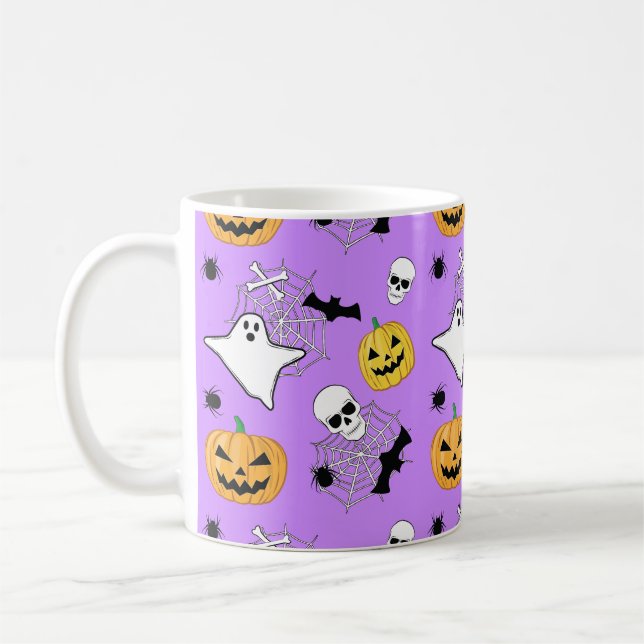 Caneca De Café Padrão de Halloween (Esquerda)