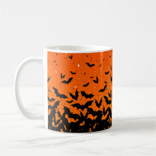 Caneca De Café Padrão de Halloween do Vampiro Drácula de Silhouet