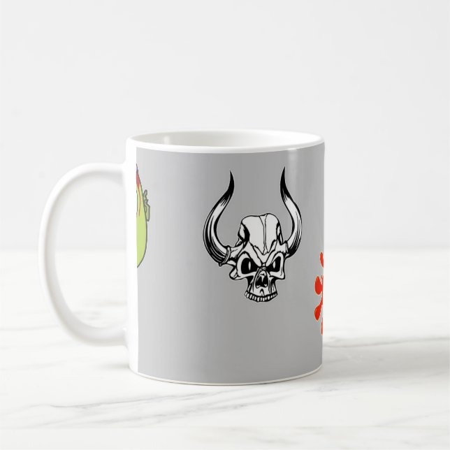 Caneca De Café Padrão de Halloween nas cinzas (Esquerda)
