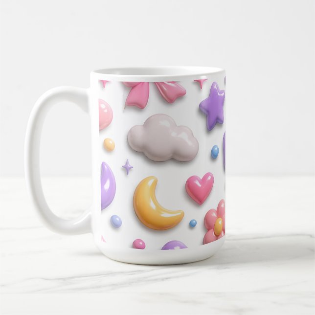Caneca De Café Padrão de Ícones Pastel de Doce Fofo (Esquerda)