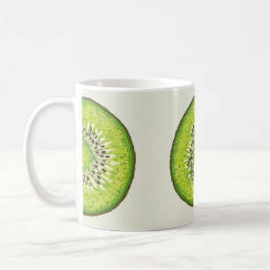 Caneca De Café Padrão de ilustração da Fatia de Kiwi