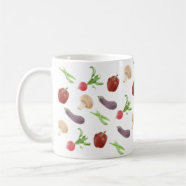 Caneca De Café Padrão de Ilustração Vegetal
