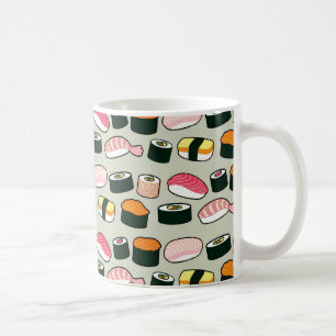 Caneca De Café Padrão de Ilustrações Diversas de Oishii Sushi (Ci