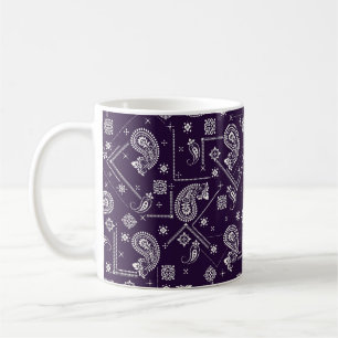 Caneca De Café Padrão de Impressão de Paisley Bandana