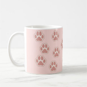 Caneca De Café Padrão de Impressões de Patas de Cachorro Fofo
