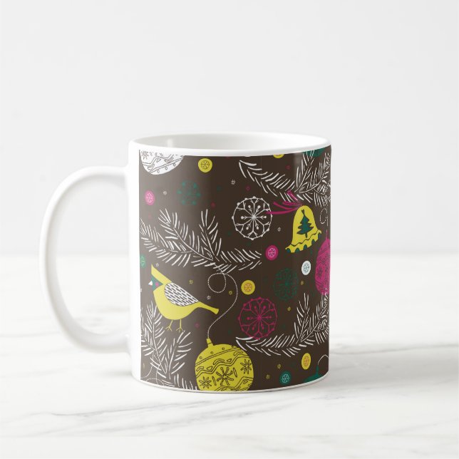 Caneca De Café Padrão de inverno de Natal (Esquerda)