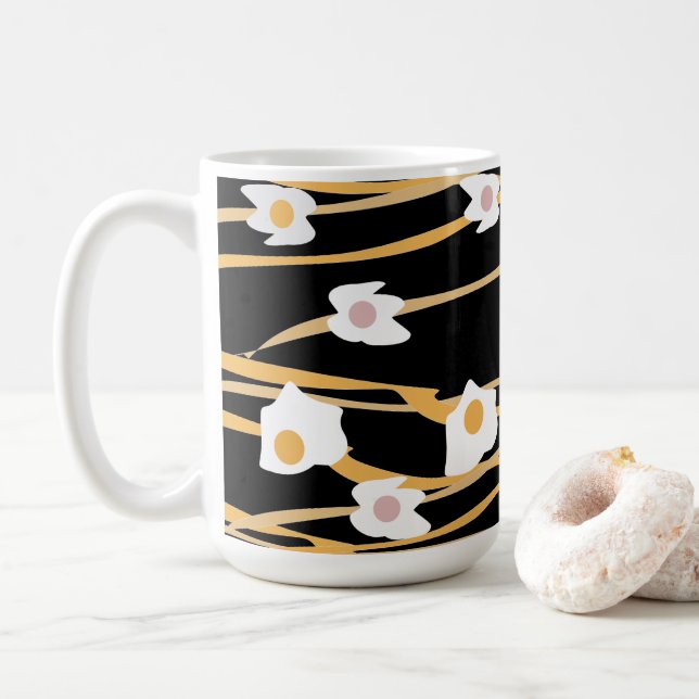 Caneca De Café Padrão de Jantar de Ovos e Macarrão  (Com Donut)