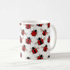 Caneca De Café Padrão de Joaninha