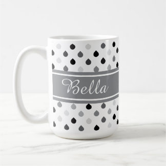 Caneca De Café Padrão de Lágrima com Cor e Nome Personalizados