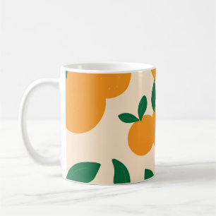 Caneca De Café Padrão de Laranjas de Frutas Cítricas Moderno e El