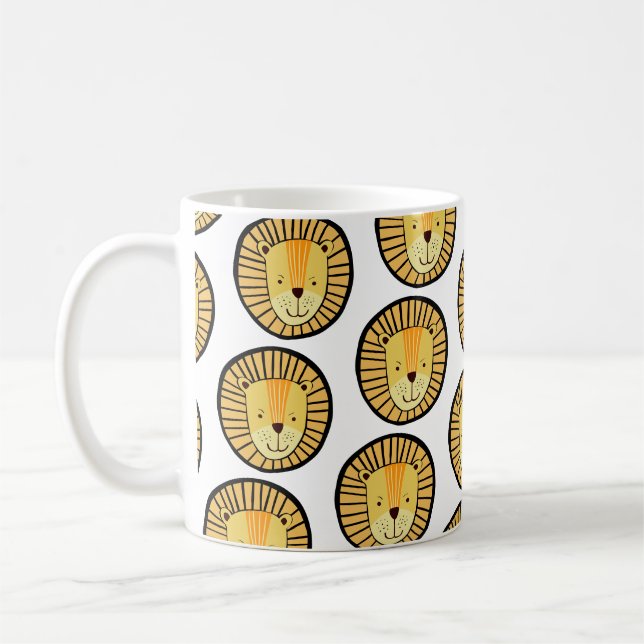 Caneca De Café Padrão de Leão Fofo (Esquerda)