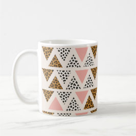 Caneca De Café Padrão de Leopardo Chic e Triângulo Rosa