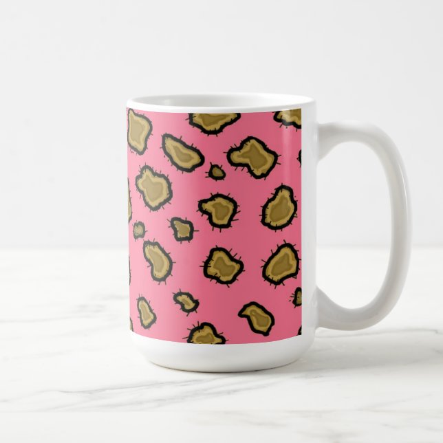 Caneca De Café Padrão de leopardo rosa e dourado (Direita)