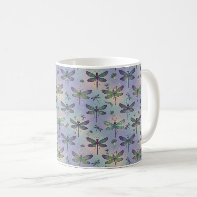Caneca De Café Padrão de Libélula (Frente Esquerda)
