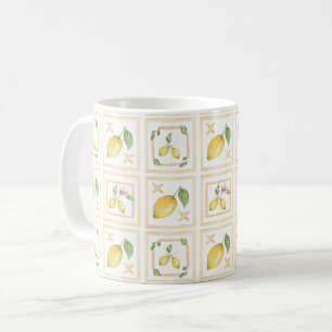 Caneca De Café padrão de limão cítrico mediterrâneo