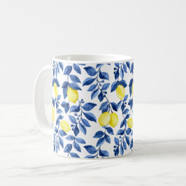 Caneca De Café padrão de limão cítrico mediterrâneo