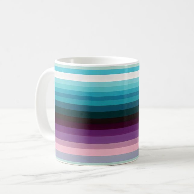 Caneca De Café Padrão de linha Roxo preto (Frente Esquerda)