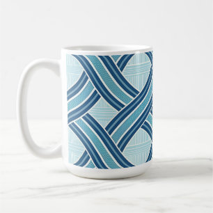 Caneca De Café Padrão de Linhas Azuis