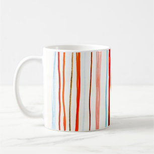 Caneca De Café Padrão de Linhas Vermelhas. Ilustração de Traç