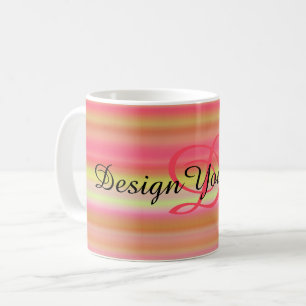 Caneca De Café padrão de listras de arco-íris colorido elegante m