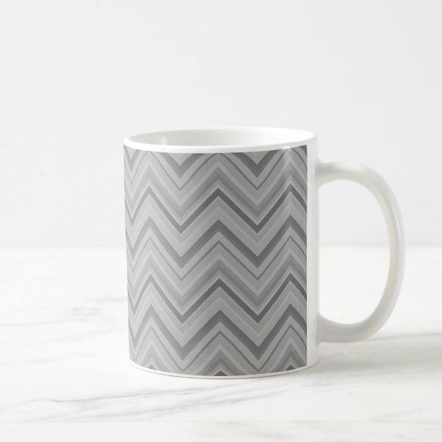Caneca De Café padrão de listras de cinza (Direita)