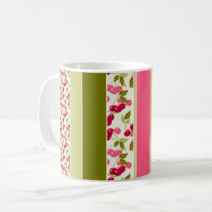 Caneca De Café Padrão de listras de verão brilhante de várias cor