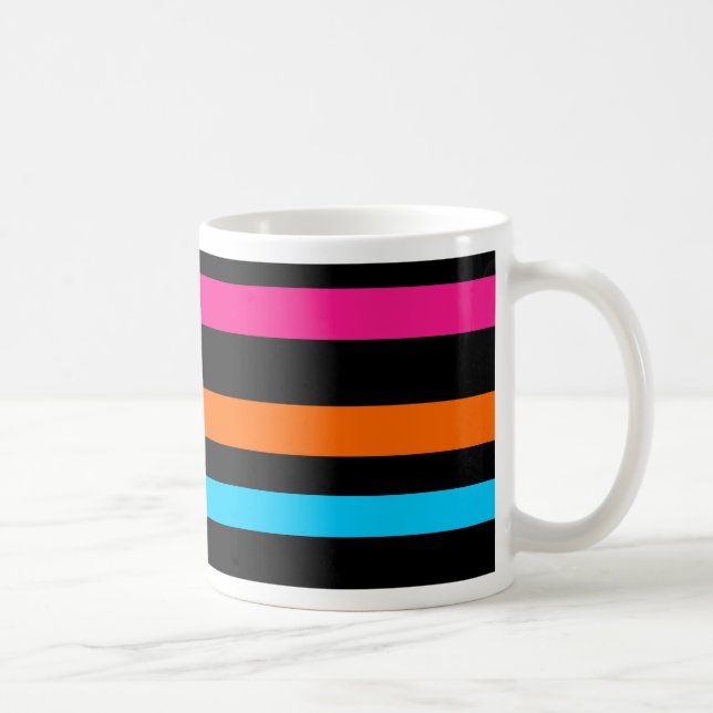 Caneca De Café Padrão de Listras Neon (Direita)