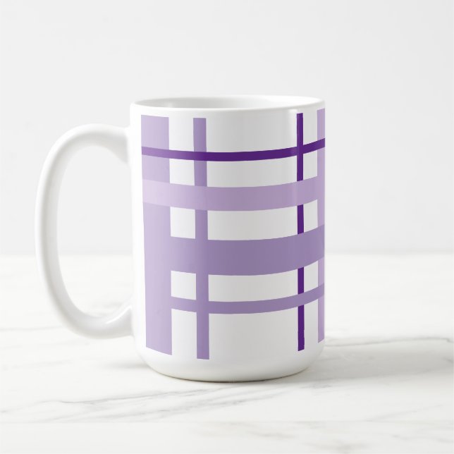 Caneca De Café Padrão de Listras Roxas (Esquerda)