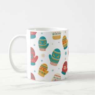 Caneca De Café Padrão de Luvas de Natal Aconchegantes