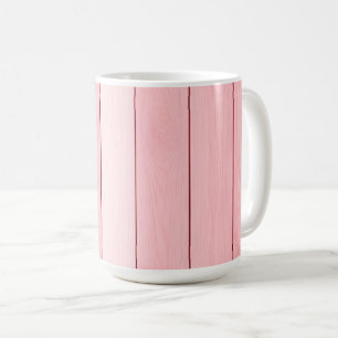 Caneca De Café Padrão de Madeira Vertical Estético Cor Rosa