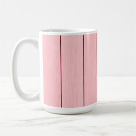 Caneca De Café Padrão de Madeira Vertical Estético Cor Rosa