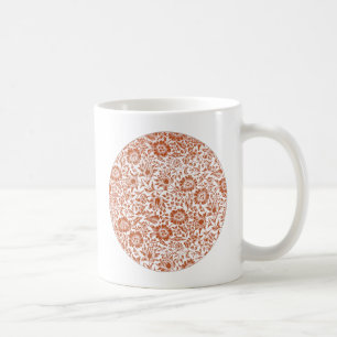 Caneca De Café Padrão de Malva de William Morris: Floral Terracot