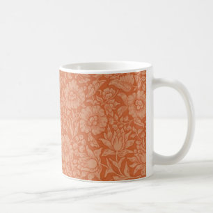 Caneca De Café Padrão de Malva de William Morris: Floral Terracot