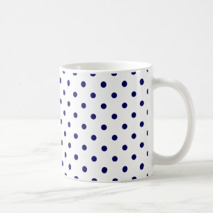 Caneca De Café Padrão de mancha azul de Bolinhas do Marinho bran