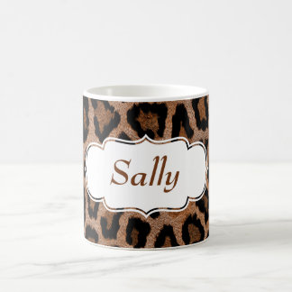 Caneca De Café Padrão de Manchas de Pelo de Leopardo Personalizad