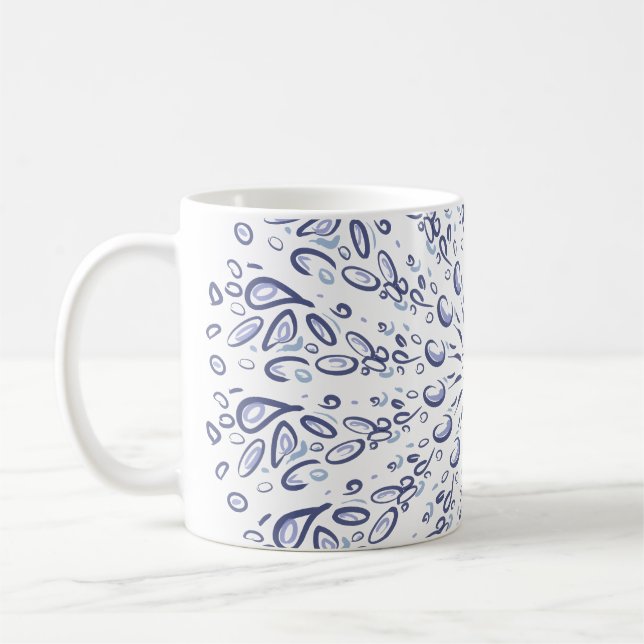 Caneca De Café Padrão de mandala azul (Esquerda)