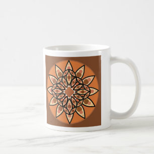 Caneca De Café Padrão de mandala em chocolate, terracota e ferrug
