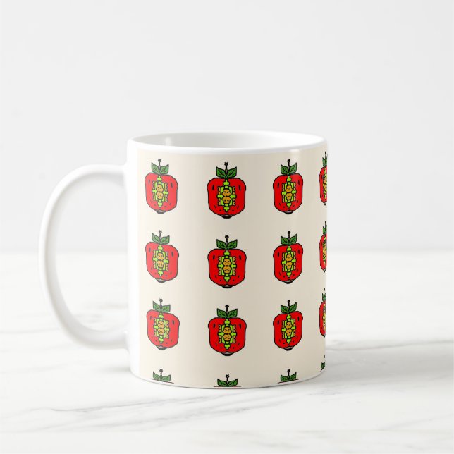 Caneca De Café Padrão de Mandala Floral (Esquerda)