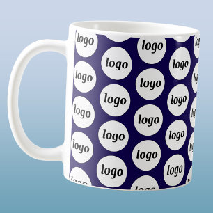 Caneca De Café Padrão de marcação de negócios de logotipo simples